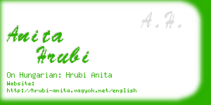 anita hrubi business card